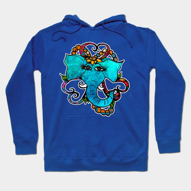 Floral Elephant Hoodie by artbyomega